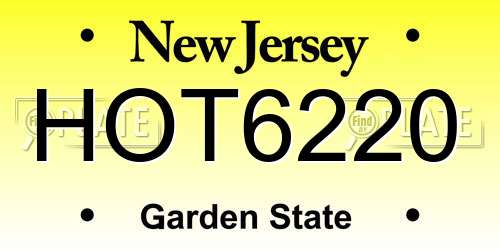 HOT6220 New Jersey License Plate