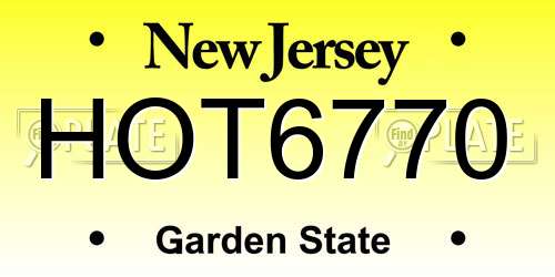 HOT6770 New Jersey License Plate