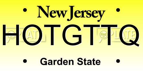 HOTGTTQ New Jersey License Plate