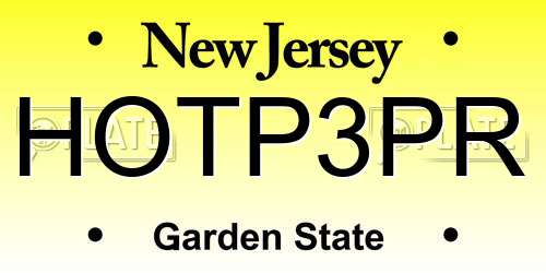 HOTP3PR New Jersey License Plate