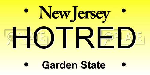 HOTRED New Jersey License Plate