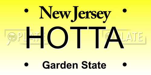 HOTTA New Jersey License Plate