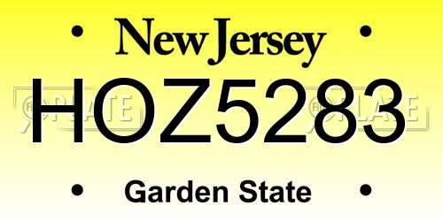 HOZ5283 New Jersey License Plate