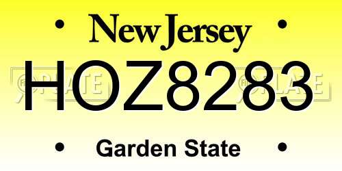 HOZ8283 New Jersey License Plate