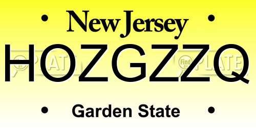 HOZGZZQ New Jersey License Plate