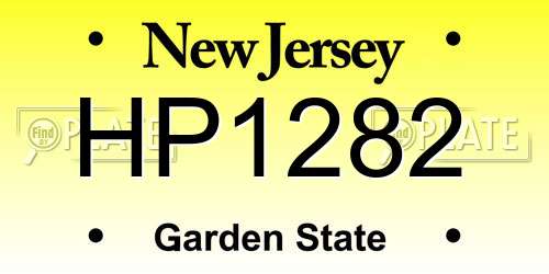 HP1282 New Jersey License Plate