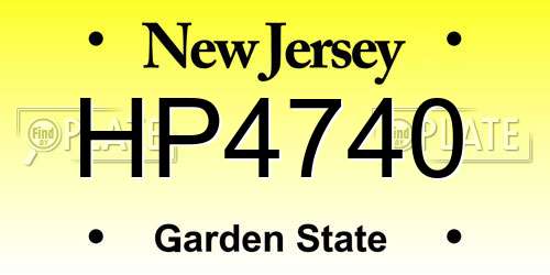 HP4740 New Jersey License Plate