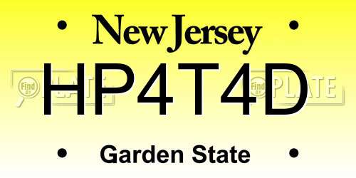 HP4T4D New Jersey License Plate
