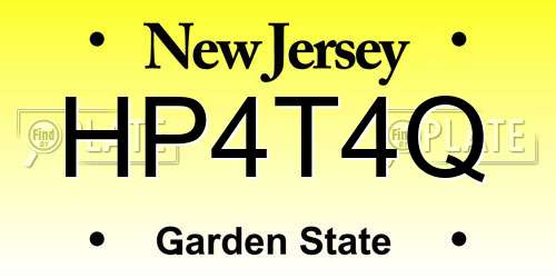HP4T4Q New Jersey License Plate