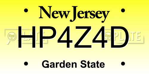 HP4Z4D New Jersey License Plate