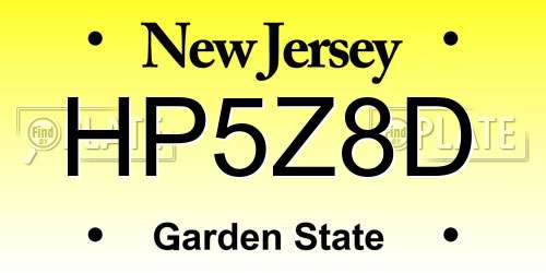 HP5Z8D New Jersey License Plate