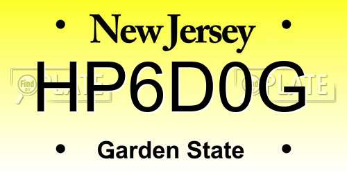 HP6D0G New Jersey License Plate