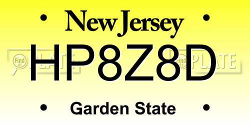 HP8Z8D New Jersey License Plate