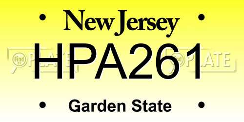 HPA261 New Jersey License Plate