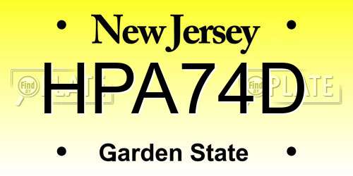 HPA74D New Jersey License Plate