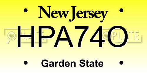 HPA74O New Jersey License Plate