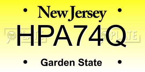 HPA74Q New Jersey License Plate