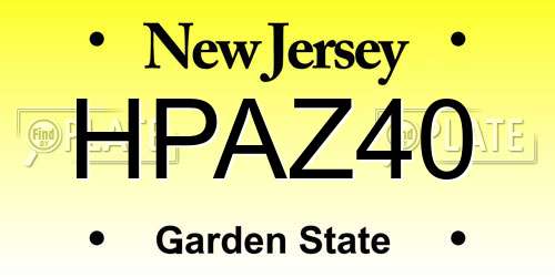 HPAZ40 New Jersey License Plate