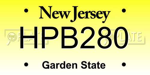 HPB280 New Jersey License Plate
