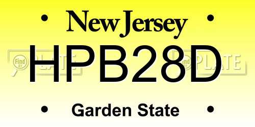 HPB28D New Jersey License Plate