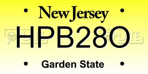 HPB28O New Jersey License Plate