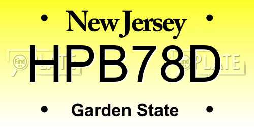 HPB78D New Jersey License Plate