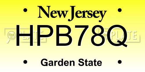 HPB78Q New Jersey License Plate