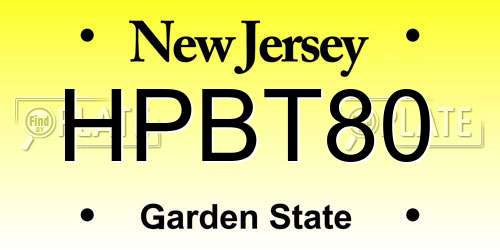 HPBT80 New Jersey License Plate