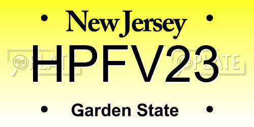 HPFV23 New Jersey License Plate