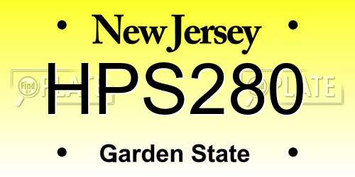 HPS280 New Jersey License Plate
