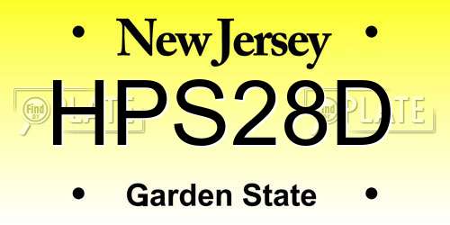 HPS28D New Jersey License Plate