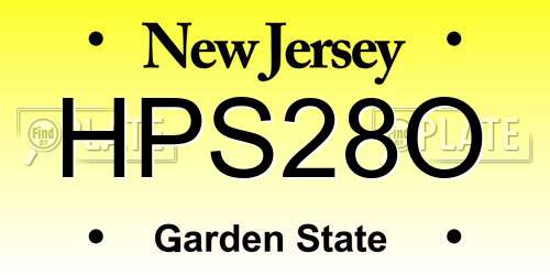 HPS28O New Jersey License Plate