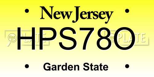 HPS78O New Jersey License Plate