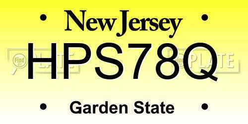 HPS78Q New Jersey License Plate