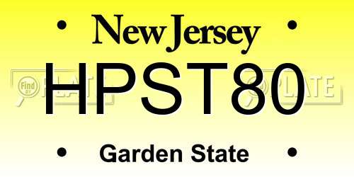 HPST80 New Jersey License Plate
