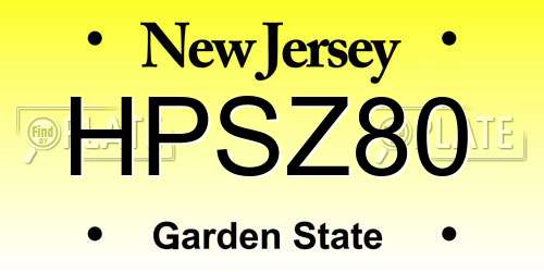 HPSZ80 New Jersey License Plate