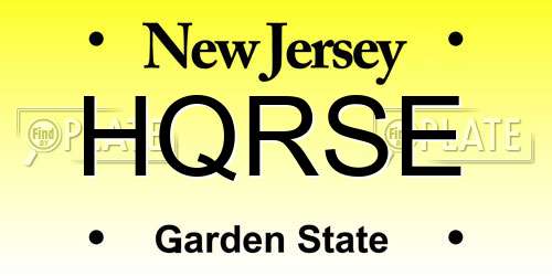 HQRSE New Jersey License Plate