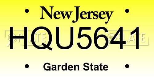 HQU5641 New Jersey License Plate