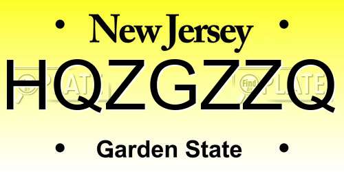 HQZGZZQ New Jersey License Plate
