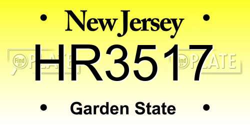 HR3517 New Jersey License Plate