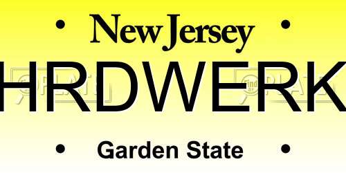 HRDWERK New Jersey License Plate