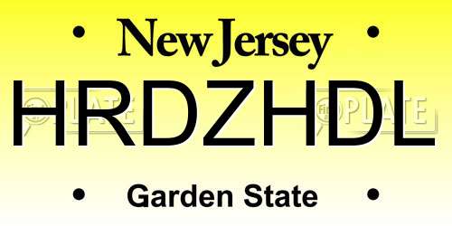 HRDZHDL New Jersey License Plate