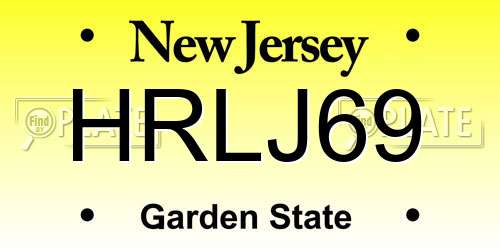 HRLJ69 New Jersey License Plate