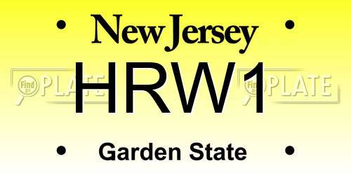 HRW1 New Jersey License Plate