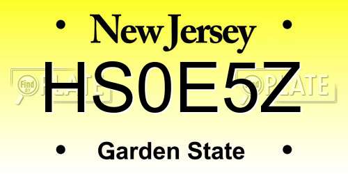 HS0E5Z New Jersey License Plate