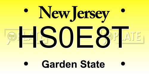 HS0E8T New Jersey License Plate