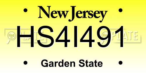 HS4I491 New Jersey License Plate