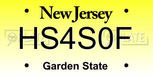 HS4S0F New Jersey License Plate