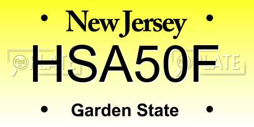 HSA50F New Jersey License Plate