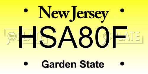 HSA80F New Jersey License Plate